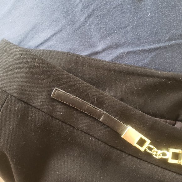 Express Black Pencil Skirt- Gold Hardware - Size 10 - Picture 10 of 12